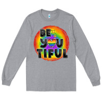 Heather Grey Be you tiful pride Long Sleeve Tee - FaDigitalArtStudio