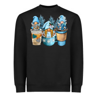 Black winter coffee gnome Heavyweight Sweatshirt - BarkalooDesign