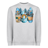 Heather Grey winter coffee gnome Heavyweight Sweatshirt - BarkalooDesign