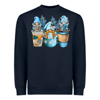 Navy winter coffee gnome Heavyweight Sweatshirt - BarkalooDesign