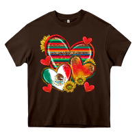 Chocolate Brown Mexican Hearts Heavy Core Tee - texasbilliewilder