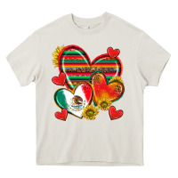 Cream Mexican Hearts Heavy Core Tee - texasbilliewilder