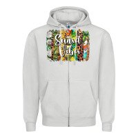 Dove Grey sunset vibes brush stroke Zipper Hoodie - BarkalooDesign
