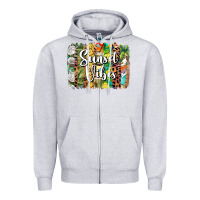 Heather Grey sunset vibes brush stroke Zipper Hoodie - BarkalooDesign