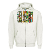 Oatmeal Heather sunset vibes brush stroke Zipper Hoodie - BarkalooDesign