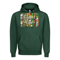 Sports Green sunset vibes brush stroke Zipper Hoodie - BarkalooDesign