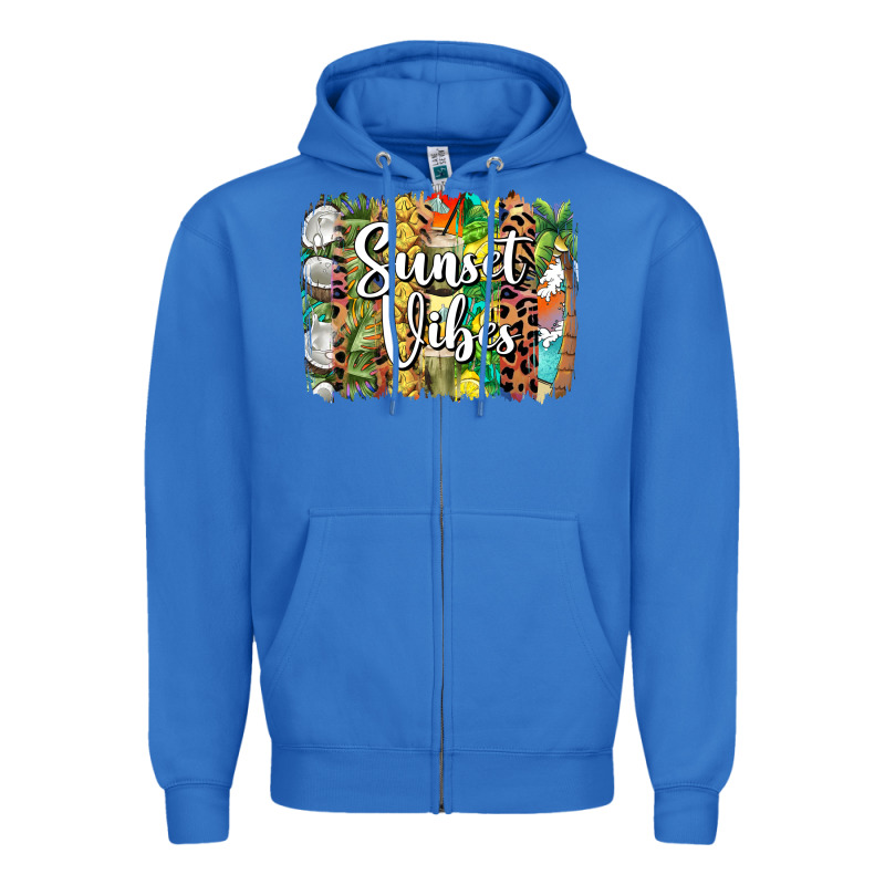 Sunset Vibes Brush Stroke Zipper Hoodie by BarkalooDesign | Teevron