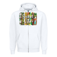 White sunset vibes brush stroke Zipper Hoodie - BarkalooDesign