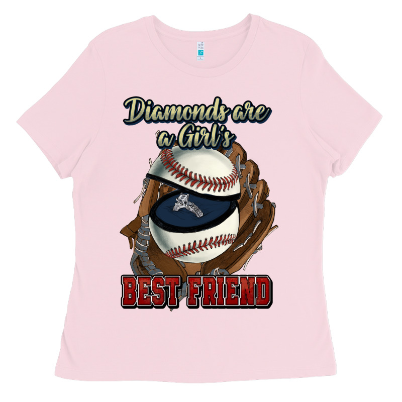 Diamonds Are A Girl's Best Friend Baseball Ladies Tee by HowdyJamesFarm | Teevron