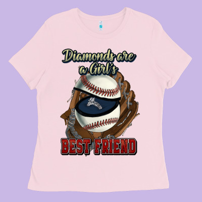 Diamonds Are A Girl's Best Friend Baseball Ladies Tee Designed By Howdyjamesfarm