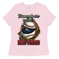 Bubblegum Pink Diamonds are a girl's best friend Baseball Ladies Tee - HowdyJamesFarm