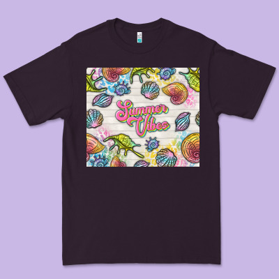 Summer Vibes With Sea Shells Premium Tee Designed By Tumblerdesignbyshophia