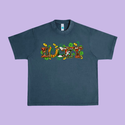 St. Patrick's Western Lucky And Shamrocks Urban Heavy Tee Designed By Oliviacreatesart