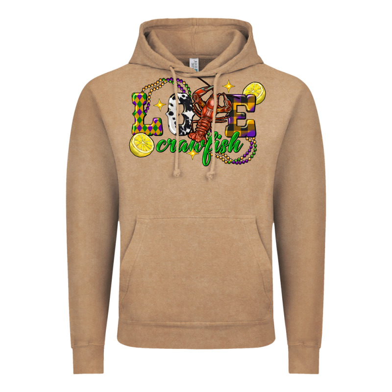 Mardi Gras Love Crawfish Vintage Hoodie by FaDigitalArtStudio | Teevron
