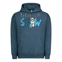 Pigment Midnight Navy let it snow snowman coffee Urban Hoodie - JahusDesignShop