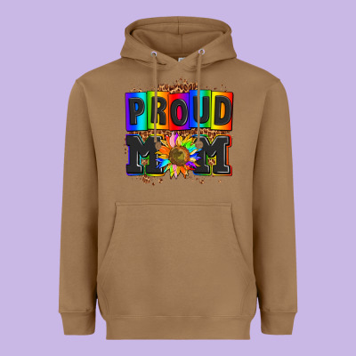 Proud Mom With Sunflower Heavyweight Hoodie Designed By Adodesignshop