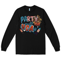 Black Party in the USA Long Sleeve Tee - FaDigitalArtStudio