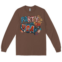 Chestnut Party in the USA Long Sleeve Tee - FaDigitalArtStudio