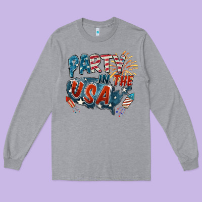 Party In The Usa Long Sleeve Tee Designed By Fadigitalartstudio