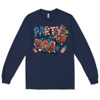 Navy Party in the USA Long Sleeve Tee - FaDigitalArtStudio