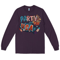 Plum Party in the USA Long Sleeve Tee - FaDigitalArtStudio