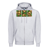 Heather Grey avocados with wood and leopard background 15 oz mug Zipper Hoodie - BarkalooDesign