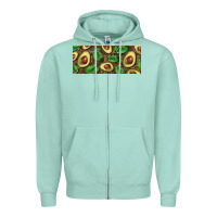 Seafoam avocados with wood and leopard background 15 oz mug Zipper Hoodie - BarkalooDesign