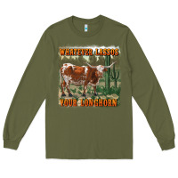 Army Green whatever lassos your longhorn Long Sleeve Tee - RanaPortraitStore