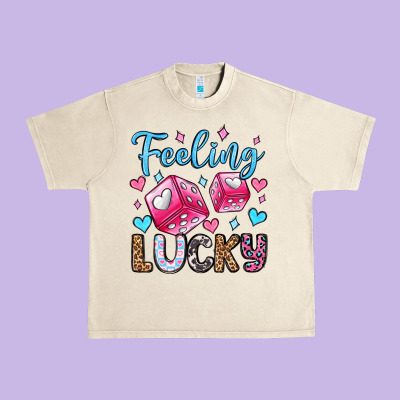 Feeling Lucky Valentine's Day Olivia Urban Heavy Tee Designed By Oliviacreatesart