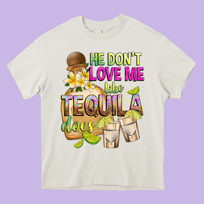 He Don't Love Me Like Tequila Does Heavy Core Tee Designed By Texasbilliewilder