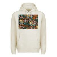 Oatmeal Heather easter pattern Premium Hoodie - CowhideDigitalArt