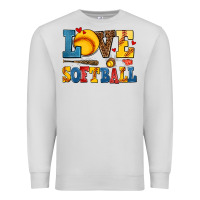 Dove Grey love softball Premium Sweatshirt - AdoDesignShop