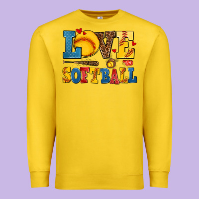 Love Softball Premium Sweatshirt Designed By Adodesignshop