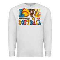 Oatmeal Heather love softball Premium Sweatshirt - AdoDesignShop
