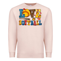 Pale Pink love softball Premium Sweatshirt - AdoDesignShop