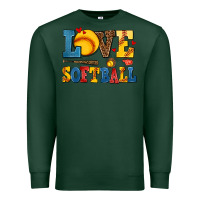 Sports Green love softball Premium Sweatshirt - AdoDesignShop