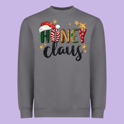 Honey Claus Christmas Heavyweight Sweatshirt Designed By Barkaloodesign