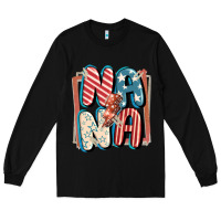Black 4th of July nana with lightning bolt Long Sleeve Tee - FaDigitalArtStudio