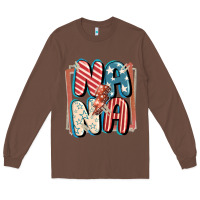Chestnut 4th of July nana with lightning bolt Long Sleeve Tee - FaDigitalArtStudio