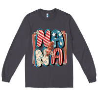 Smoke 4th of July nana with lightning bolt Long Sleeve Tee - FaDigitalArtStudio