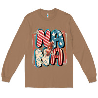 Toasted Coconut 4th of July nana with lightning bolt Long Sleeve Tee - FaDigitalArtStudio