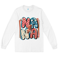 White 4th of July nana with lightning bolt Long Sleeve Tee - FaDigitalArtStudio