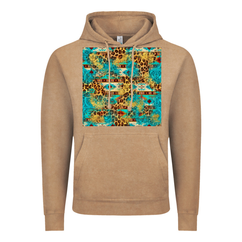Western Aztec Leopard Glitter Seamless Pattern Vintage Hoodie by FaDigitalArtStudio | Teevron