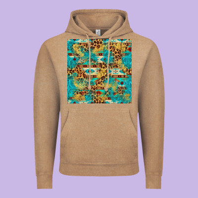 Western Aztec Leopard Glitter Seamless Pattern Vintage Hoodie Designed By Fadigitalartstudio