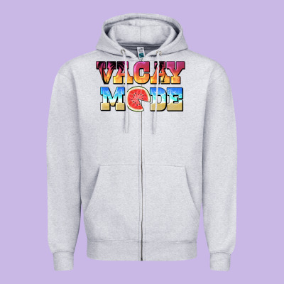 Vacay Mode Watermelon Zipper Hoodie Designed By Barkaloodesign