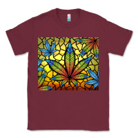 Burgundy stained glass weed Classic Tee - TumblerDesignByShophia