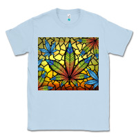 Dusty Blue stained glass weed Classic Tee - TumblerDesignByShophia
