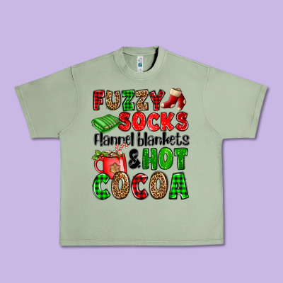Fuzzy Socks Flannel Blankets And Hot Cocoa Urban Heavy Tee Designed By Oliviacreatesart