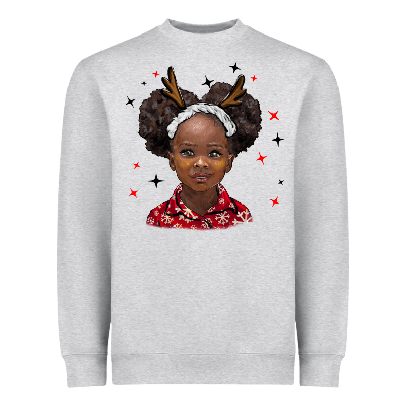 Christmas African Girl Heavyweight Sweatshirt by BarkalooDesign | Teevron