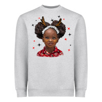 Heather Grey christmas african girl Heavyweight Sweatshirt - BarkalooDesign
